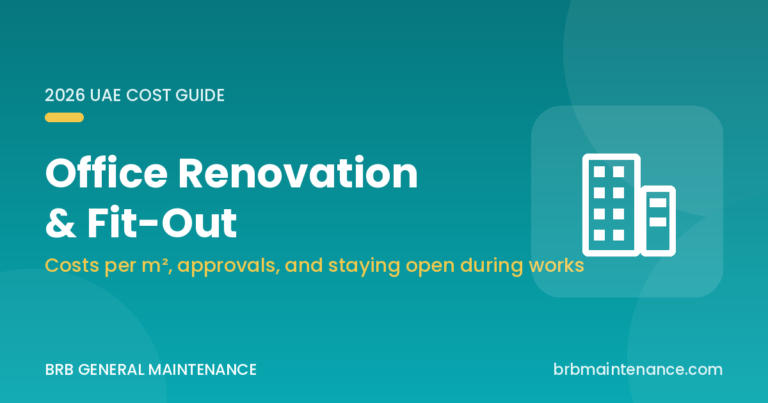 Office renovation and fit-out cost guide for the UAE 2026 — BRB General Maintenance